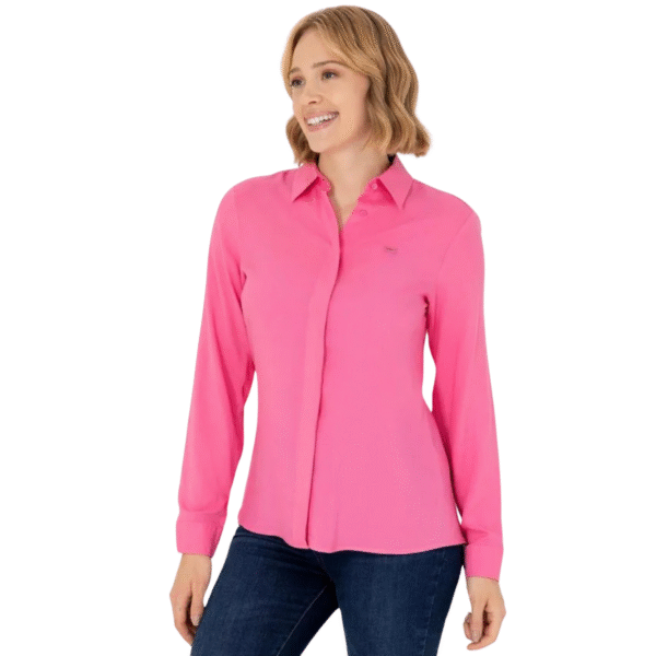 Women's Pink Long  Sleeve Shirt