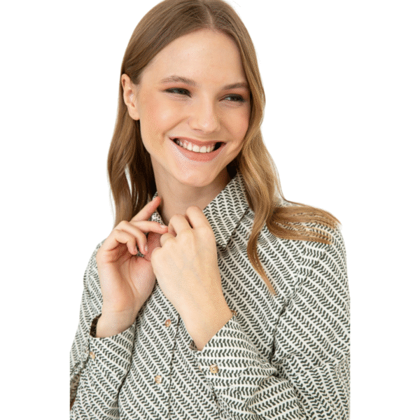 Women's Khaki Long Sleeve Shirt