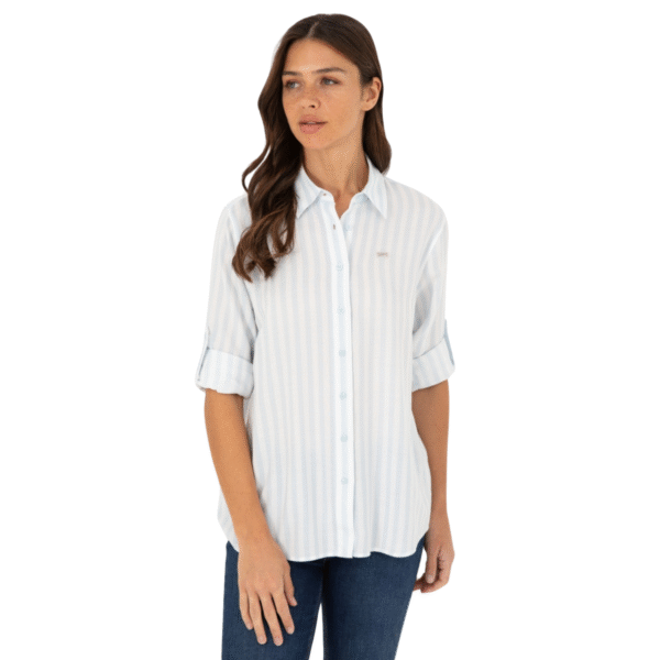 Women's Light Blue Long Sleeve Shirt