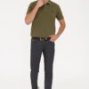 Men's Dark Green Polo Neck T-Shirt