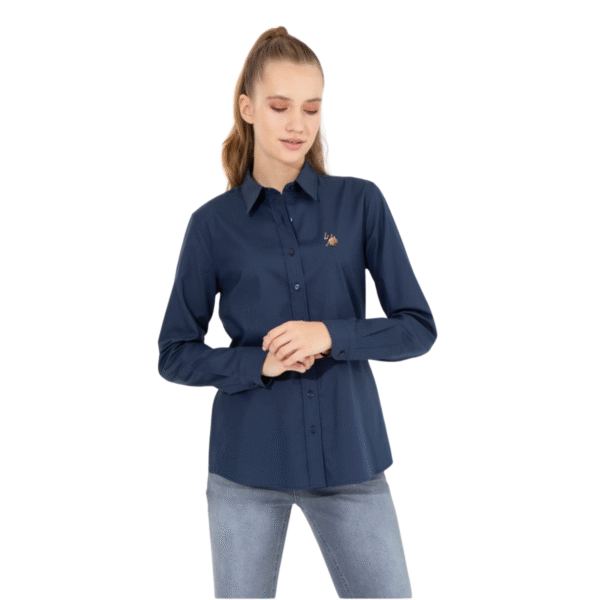Women's Navy Blue Long Sleeve Basic Shirt