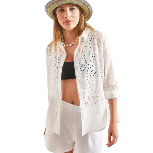 Bianco Lucci Women's Lace Shirt